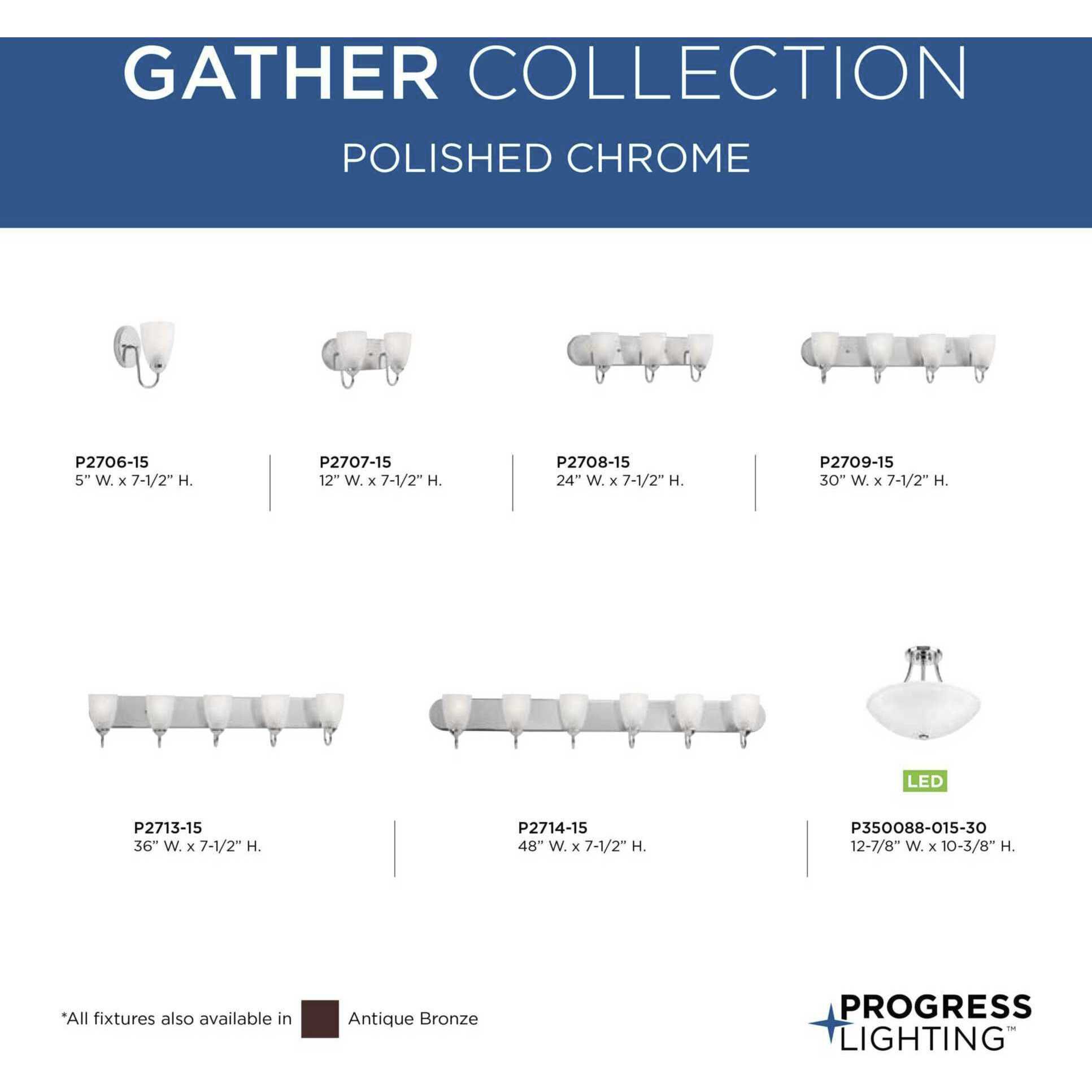 Gather 5 Light 36 inch Polished Chrome Bath Vanity Wall Light